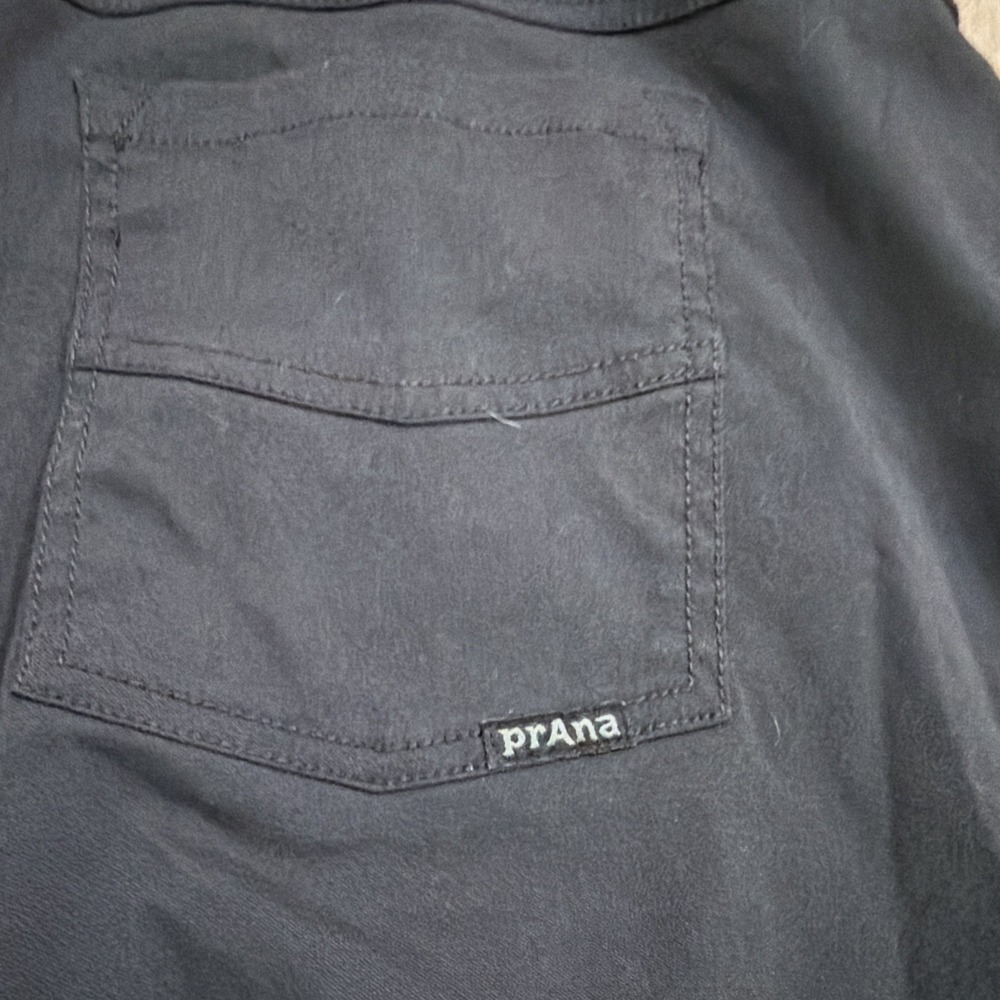 Prana Brion Pants Men 38x30 Black Slim Fit Nylon Stretch Outdoor Hiking Camping - Picture 8 of 8